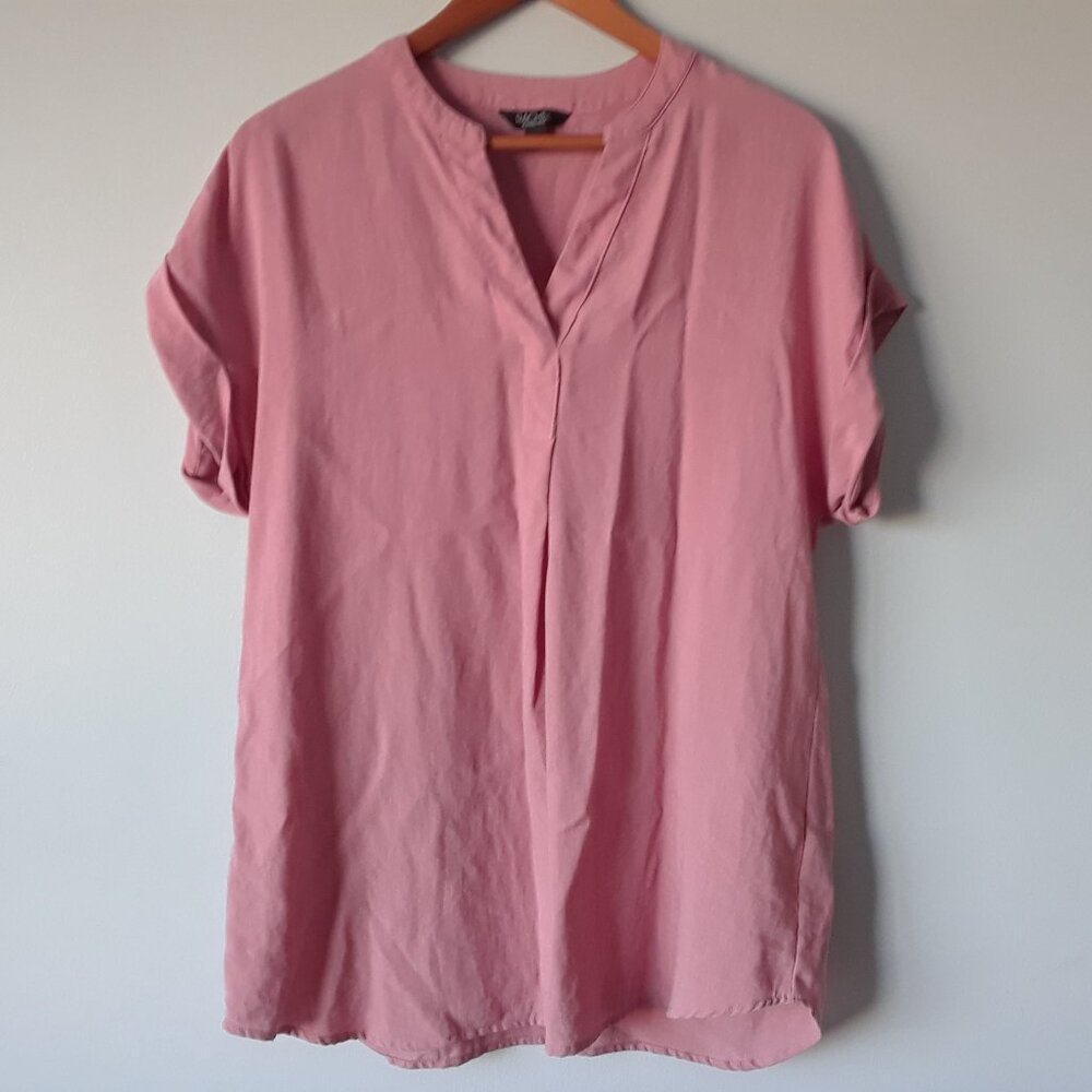 Rachel Rachel Roy Dusty Pink Short Sleeve Blouse Top L
